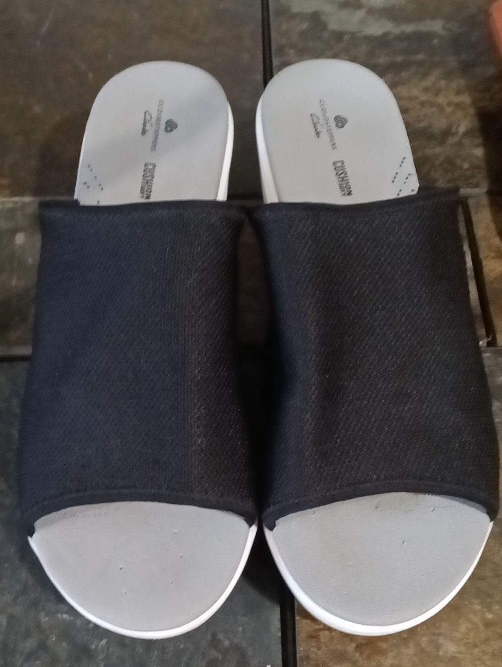 Cloudsteppers by Clarks Black Slide Sandals